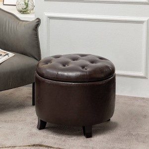 Designs4Comfort Round Storage Ottoman - Breighton Home - 1 of 4