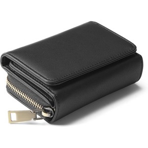 FATMOON Small Wallets for Women - Faux Leather RFID Blocking Card Holder with 20 Slots,ID Window & Zippered Pocket for Everyday Use,Travel - 1 of 4