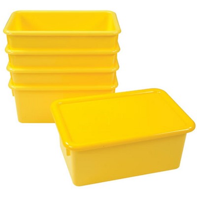 Kaplan Early Learning Storage Bins with Lids - Set of 5 - Yellow