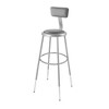 2pk Adjustable Heavy Duty Vinyl Steel Barstool with Backrest Gray - Hampden Furnishings - image 3 of 4