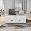 OUTSUPPLY Storage Bench with 3 Doors and Hidden Compartment, Removable Cushion Shoe Bench for Entryway, Bedroom, Living Room - 3 of 4