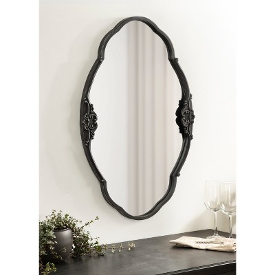 Novella Black Baroque-Inspired Ornate Wall Mirror