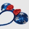Girls' 4th of July Minnie Mouse Ears Headband: Fashion Accessory for All Hair Types, Polyester Material - 3 of 3