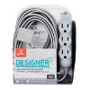 Globe Electric 12' 3 Outlet Extension Cord Gray: Indoor 12 ft Electrical Cord, 16 AWG, ETL Listed, 13 Amps - 2 of 3