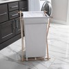 Household Essentials Wood X-Frame Hamper White: Collapsible Storage & Organization, 20 lb Capacity, No Tools Assembly - 2 of 4