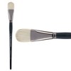 Creative Mark Imperial Professional Chungking Hog Bristle Brush - Filbert , Handmade Long Handle Oil Paint Brushes for Artists, Nickel-Plated Brass - 2 of 4