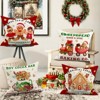 Christmas Gingerbread House Pillow Covers 18x18, Winter Xmas Gingerbread Man House Throw Pillow Covers Set of 4 - 3 of 4