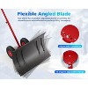 Snow Shovel Pusher for Driveway,Heavy Duty 2-Wheel Snow Shovel with Single Rod,29" Angled Blade Efficient Metal Snow Removal,Adjustable Height Handle - 3 of 4
