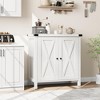 Jojoka Buffet Cabinet Farmhouse Storage Accent Console Cabinet with Doors and Shelves, Sideboard with Countertop/Barn  Doors - 4 of 4