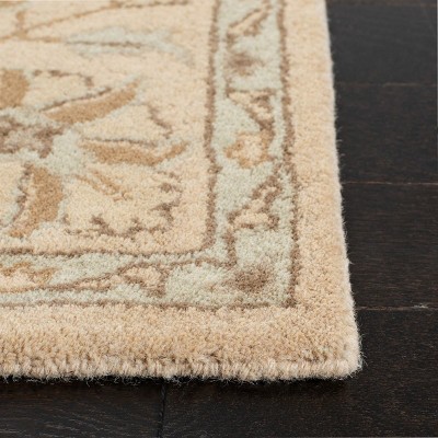 Ivory and Light Gold Hand-Tufted Wool Area Rug 4' x 6'