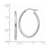 Black Bow Jewelry 2mm x 30mm Polished 14k White Gold Classic Oval Tube Hoop Earrings - 4 of 4