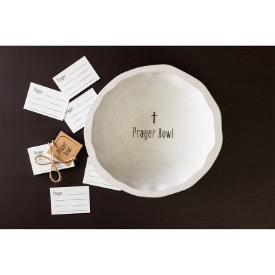 VIP Wood 10 in. White Prayer Bowl with 25 Cards