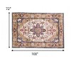 FONTOI Vintage Bohemia Area Rug, Large Persian Non-slip Washable Carpet for Bedroom Dining Room Office, Indoor and Outdoor, Blue, 72"*0.31"*108" - 3 of 4
