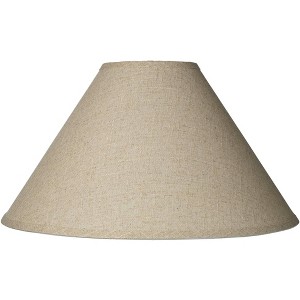 Springcrest Fine Burlap Large Empire Lamp Shade 6" Top x 19" Bottom x 10.5" High x 12" Slant (Spider) Replacement with Harp and Finial - 1 of 4