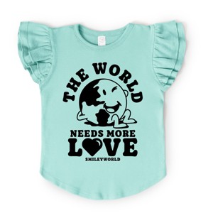 The Juniper Shop SmileyWorld The World Needs More Love Flutter Sleeve Tee - 1 of 4