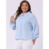 Agnes Orinda Women's Plus Size Elegant Office Peter Pan Collar Long Sleeves Button Down Shirts - image 2 of 4