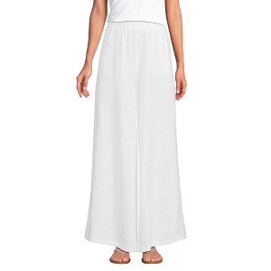Lands' End Women's Linen High Rise Palazzo Pants - 1 of 4