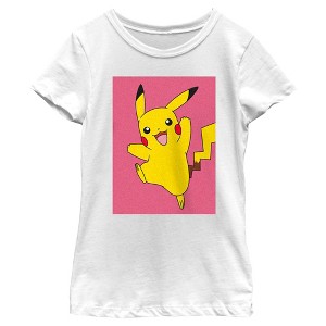 Girl's Pokemon Pikachu Happy Jump T-Shirt - 1 of 4
