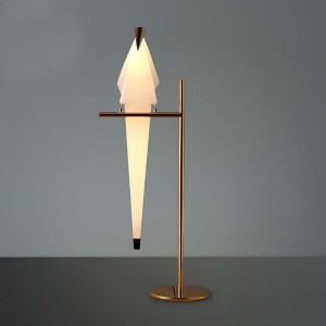 HOMLUX 29 Inch Gold Thousand Origami Crane Lamp Modern Floor Lamp Bird Swing Table Lamp Suitable for Bedroom Study Living Room Cafe Shop - 1 of 4