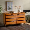 Saracina Home Mid Century Modern Solid Wood 9 Drawer Horizontal Dresser Caramel - 2 of 4