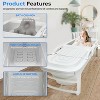 SereneLife 59" Foldable Freestanding Bathtub Spa Set - White, with Lid, Drain Hose & Accessories - 4 of 4