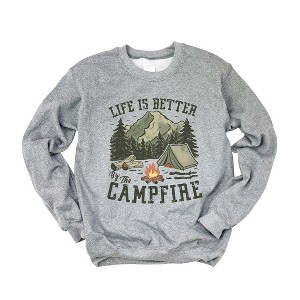 Simply Sage Market Women's Graphic Sweatshirt Life Is Better By The Campfire Tent - 1 of 4