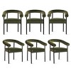 Set of 6 Velvet Upholstered Dining Armchairs, Comfortable Curved Back Chairs with Arms for Large Tables, Kitchen or Guest Seating-Maison Boucle - 3 of 4