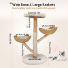Artloge 2/3Tiers Wooden Cat Climbing Tree Indoor Cat Tree Activity Tower Cozy Kitten Play House with Plush Cushion & Sisal Scratch Post & Dangling Toy - 2 of 4