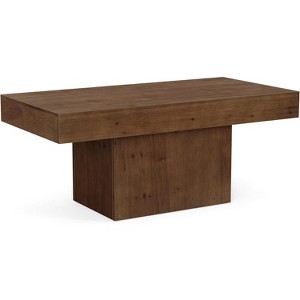 Lantine 47.24" Solid Wood Coffee Table for Living Room, Rectangle Center Cocktail Table with Sturdy Wooden Pedestal - 1 of 4