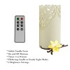 Remote Control LED Candles - Set of 3 Battery-Operated Realistic Flameless Pillars with Lace Details and Vanilla-Scented Wax by Lavish Home - 4 of 4
