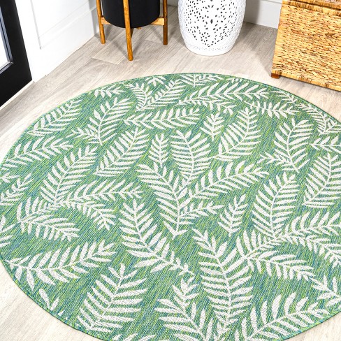 Bahama Palm Frond Floral Multi 5 ft. x 7 ft. Indoor/Outdoor Area Rug