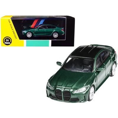 BMW M3 G80 Isle of Man Green Metallic with Black Top 1/64 Diecast Model Car by Paragon