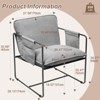 GDFStudio Virginia Modern Teddy Fabric Upholstered Metal Accent Chair with Storage Pockets(Set of 2) - 3 of 4