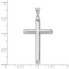 Black Bow Jewelry 14k White Gold Beveled Edge Hollow Tube Cross Pendant - 4 of 4