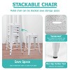 BestMassage Set of 4 Stackable Metal Bar Stools 24/30 Inch Counter Barstool Height Backless - 3 of 4