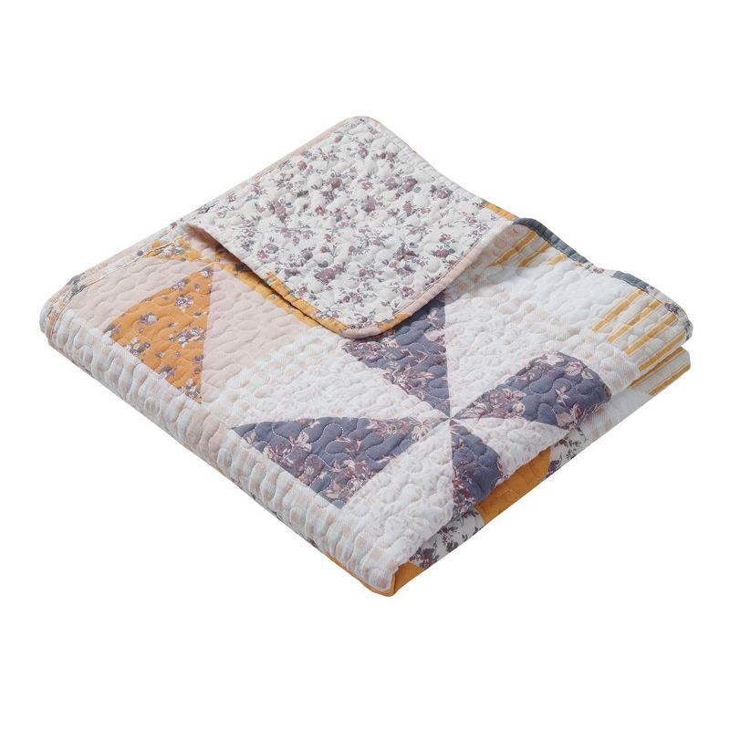 Greenland Home Fashions Pinwheel & Posey Ultra Soft Lightweight Throw Blanket 50" x 60" Peach, 1 of 7