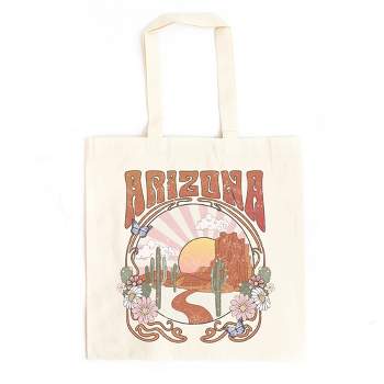 City Creek Prints Arizona Grunge Canvas Tote Bag - 15x16 - Natural