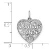 Black Bow Jewelry 14k White Gold Daddy's Little Girl Heart Charm or Pendant, 16mm - 3 of 4