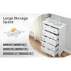 Tall 5-Drawer Bedroom Dresser: Modern Grey Chest with Metal Handles, Multi-Purpose Clothes Organizer & Accent Storage for Closet, Living Room - 3 of 4