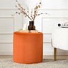 KINWELL Round Upholstered Pouf Ottoman Footrest - 2 of 4