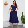 Maternity Dress Summer Ruffle Cap Sleeveless V Neck Maxi Dress Baby Shower Photoshoot - 2 of 4