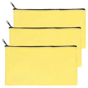Unique Bargains Oxford Fabric Zippered Water Resistant Tear Resistant Bank Deposit Bag 3 Pcs - 1 of 4