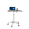 VYNXARIA Adjustable Height Transparent Tempered Glass Table Desk Table with Lockable Wheels - 3 of 4