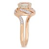 EVERLY JEWELRY | Rose Plated Sterling Silver 1 7/8ct TGW Green Quartz White Topaz and Diamond Accent Interlaced Swirl Halo Ring - 2 of 4