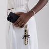 Hello Lux Phone Wristlet - Golden Chain with Black Faux Leather Bows - 3 of 4