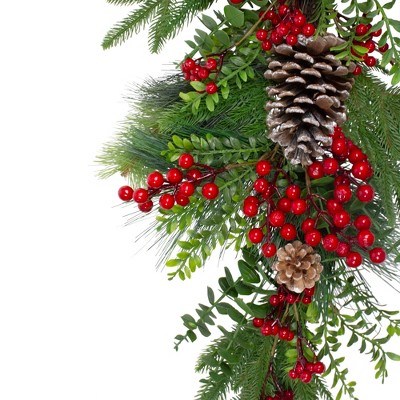 28" Eucalyptus Pine Cone Artificial Christmas Swag