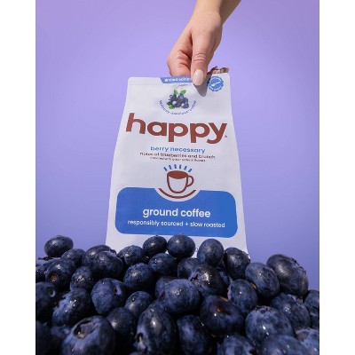 Happy Blueberry Flavored Medium Roast Ground Coffee - 12oz