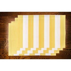 Lintex Linens 13"x19" Cabana Stripe 100% Textilene Placemat - Set of 4 - 1 of 3