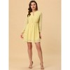 INSPIRE CHIC Women's Choker V Neck Vintage Flared Gilding Metallic Shiny Star A-Line Dress - 3 of 4