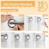 River Dream White Fabric Shower Curtain Set, Cotton Blend, Waffle Weave, with Snap in Replacement Liner，71 x 74 inches - 3 of 4